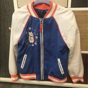 Soft satin like weightless jacket w Japanese theme